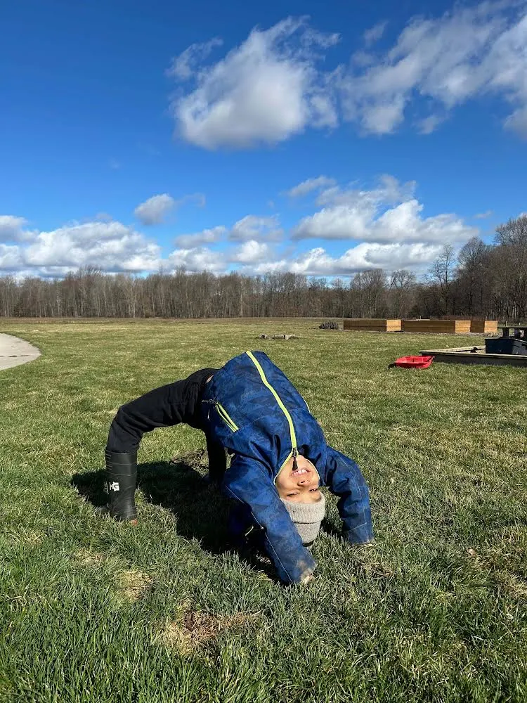 A Yoga Student in Wheel Pose